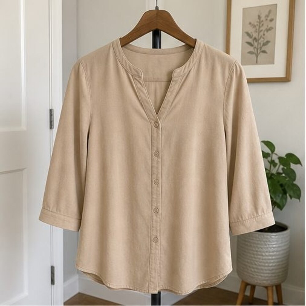 Sand Smocked Top